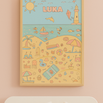 Affiche colori'âge à la plage