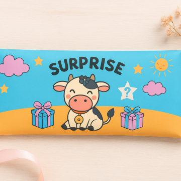 Pochette surprise annonce de grossesse vache colorée